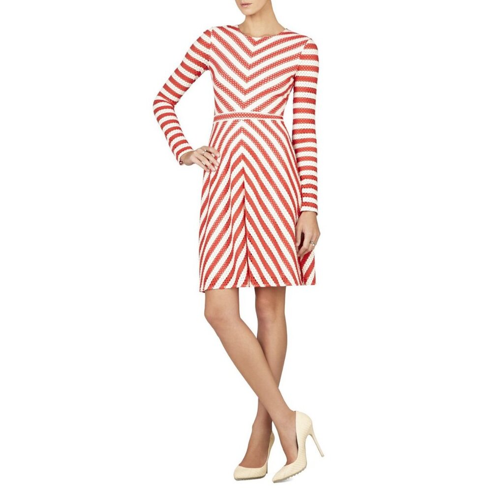 BCBGMaxAzria Kristina Red and White Dress